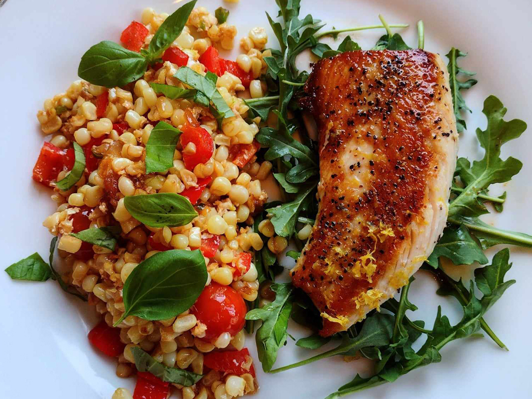 MahiMahi and Warm Corn Salad